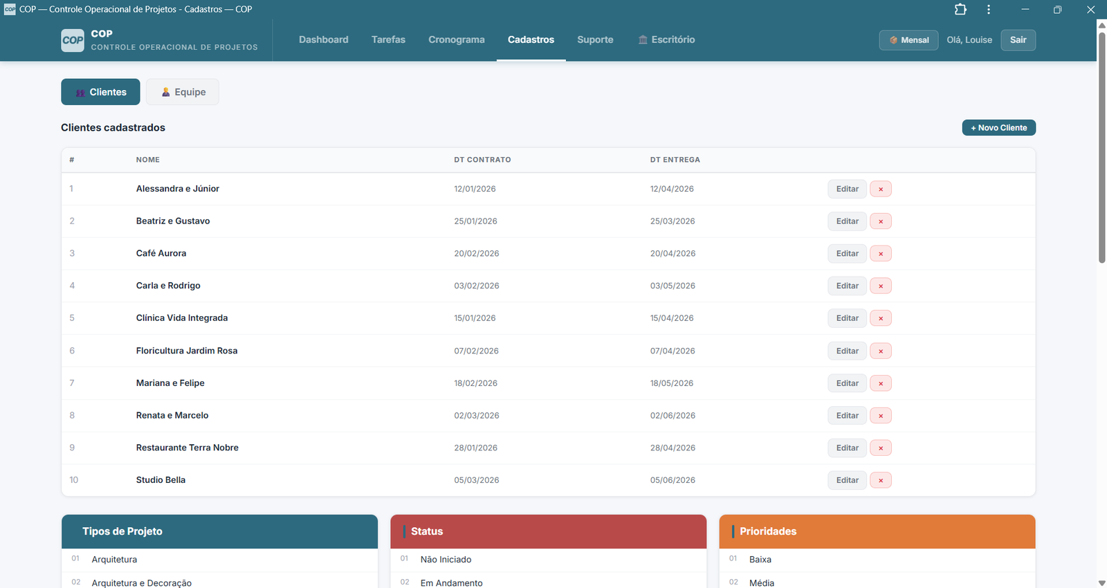 Cadastros — Clientes
