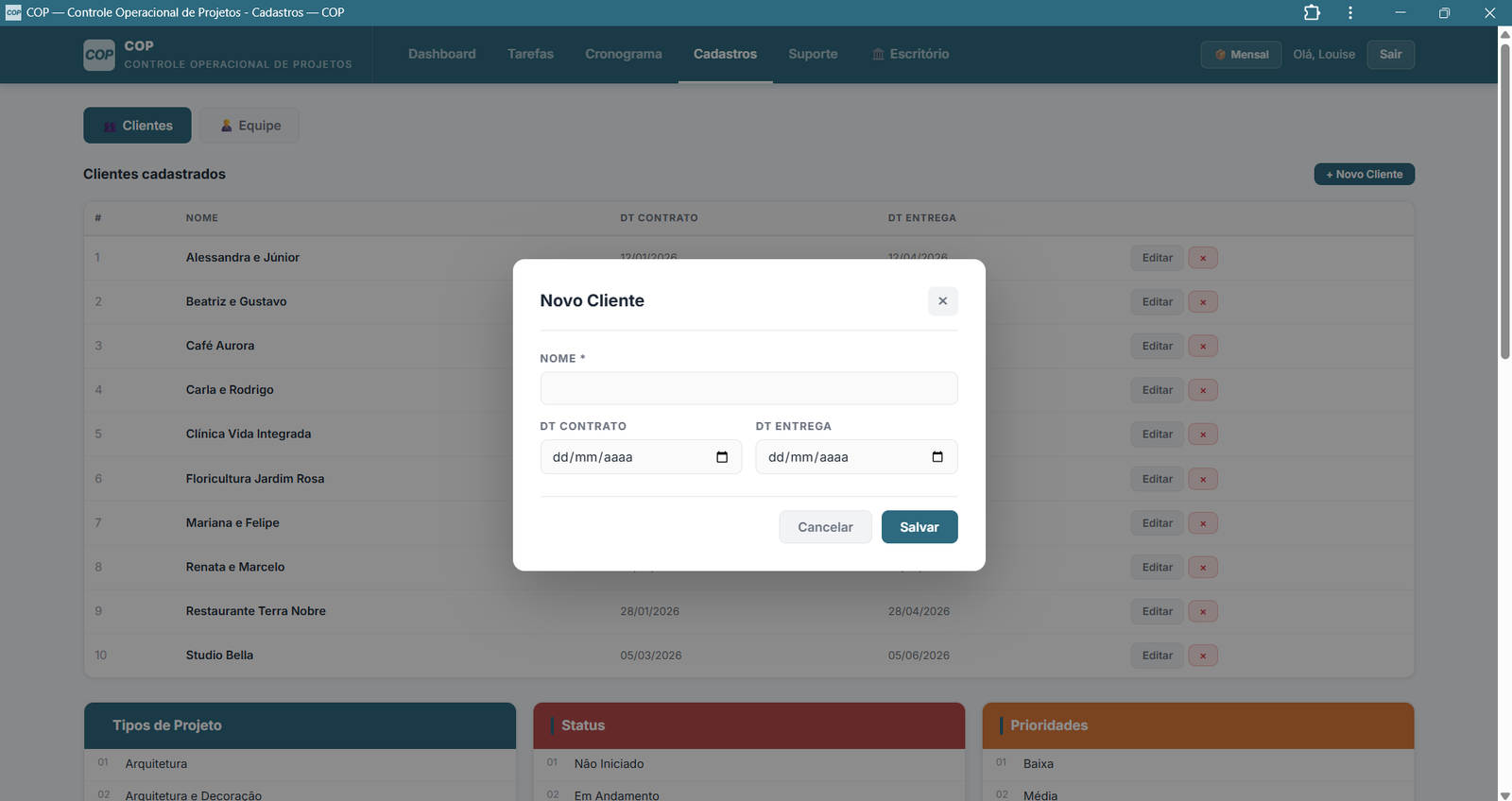 Novo Cliente